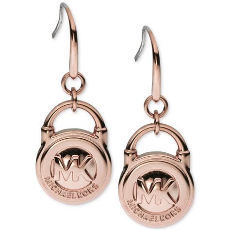 rose gold michael kors lock earrings|Michael Kors necklace rose gold.